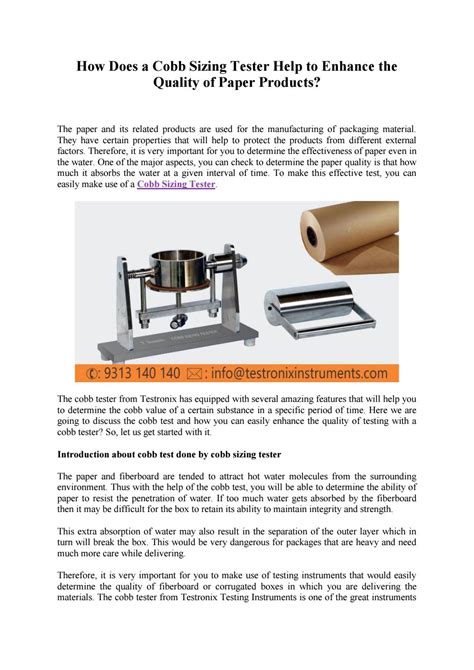 what is cobb test for paper|cobb value of paper.